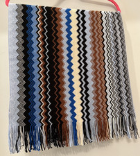 MISSONI Chevron Unica Wool Knit Zigzag Scarf - Made in Italy - 70" x 20"