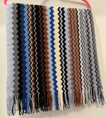 MISSONI Chevron Unica Wool Knit Zigzag Scarf - Made in Italy - 70'' x 20''