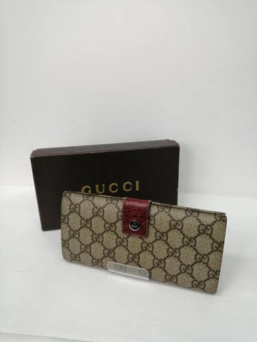 Portefeuille long GUCCI GG Supreme boîte de 7,4 pouces