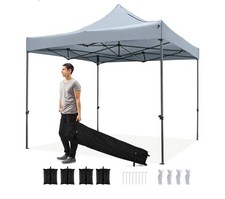 COSTWAY 3m x 3m Pop up Canopy Tent, Height Adjustable Easy Setup Gazebo Shelter