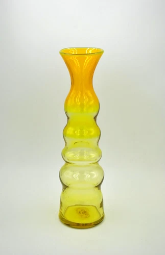 Vintage Blenko Glass Vase - Design #6733 - Lemon Color (1968-1969)