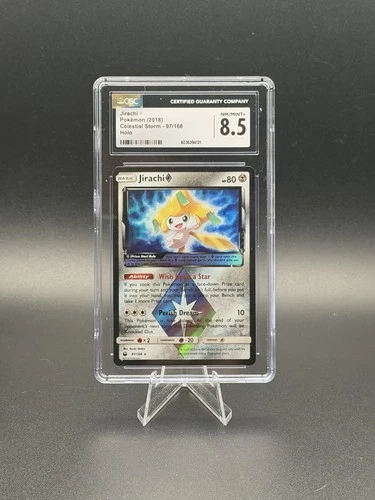 CGC 8.5 NM/Mint Jirachi Holo 2018 Pokemon Sun & Moon Celestial Storm #97