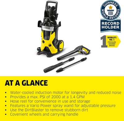 Kärcher K5 Premium, 1.4 GPM Pressure Washer with Hose Reel, Vario