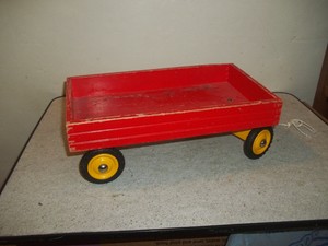 wooden toy wheels with rubber tread