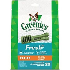 GREENIES Dog Fresh Flavor, Dental Care Chews Pack - 20 Count Expires 05/2029