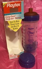 VINTAGE 1998 8oz Playtex EAZY FEED Drop-In Baby Nurser Bottle Holder FLATTOP  