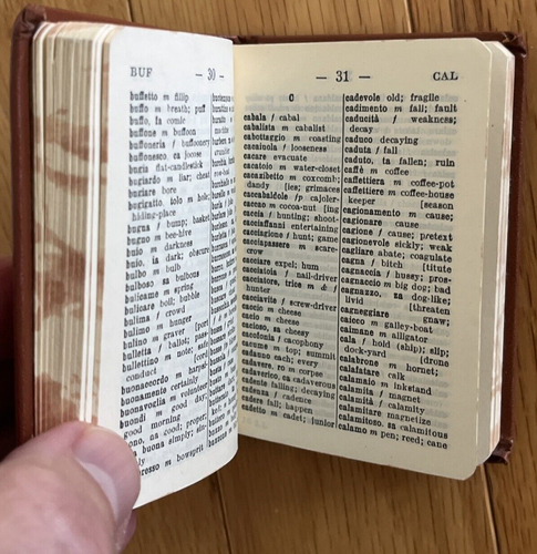 Vintage Midget Series Pocket Dictionary English Italian Mini Burgess & Bowes - Picture 4 of 6