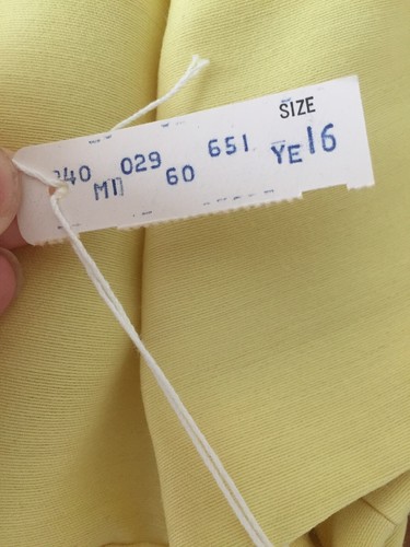 VINTAGE NWT Abe Schrader Yellow 2 Piece Cocktail Dress & Jacket Size 16 or L - Picture 12 of 12
