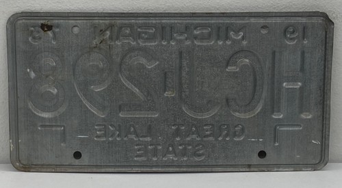 Vintage Michigan License Plate Great Lake State Blue # HCJ-298 EXPIRATION 1973 - Picture 2 of 8
