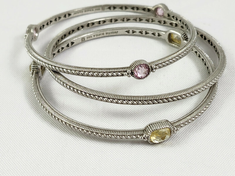 Set 3 Judith Ripka Stacking Bangle Bracelets Ster… - image 3