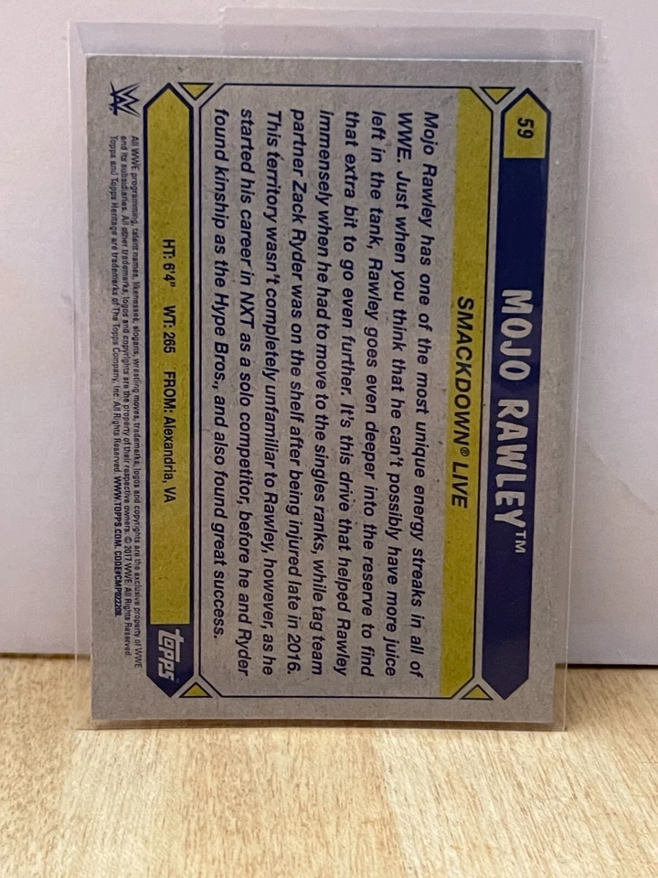 2017 Topps WWE Heritage 〜 WWE #59 MOJO RAWLEY ROOKIE CUP - Image 2 of 2