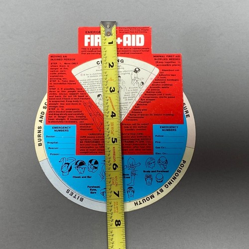 Vintage 1977 Emergency First Aid Dial Wheel Card - Picture 6 of 6