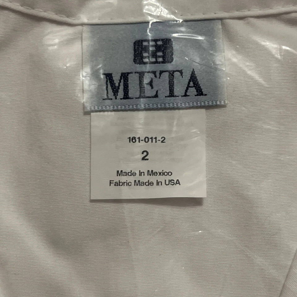 Women's Lab Coat White Short Size 2 Missy by Meta 37 in New Style 161-011-2 - Image 3 of 4