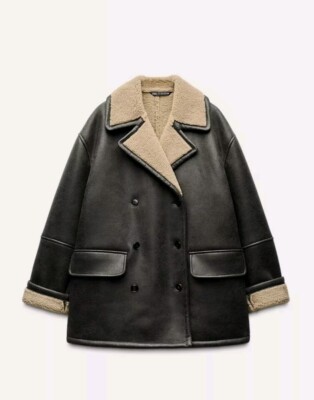 ZARA ZW COLLECTION DOUBLE-FACED JACKET, COAT OVERSIZED, SIZE XS