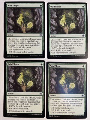 4x Mtg D&D Forgotten Realms Wild Shape NM/M Magic The Gathering
