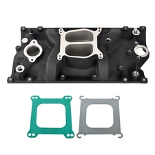 Black Dual Plane Aluminum Intake Manifold For SBC Chevy Vortec 350/5.7L 1996-up