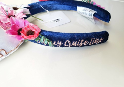 Disney Cruise Line Navy Blue Floral Crown Sand Dollar Anchor Minnie Ear Headband - 第 5/7 張圖片