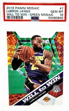 📈 PSA 10 LeBRON JAMES 📈 2019-20 MOSAIC GREEN PRIZM WILL 2 WIN #7 LAKERS GRADED