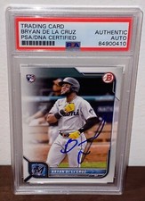 2022 Bowman BRYAN De La CRUZ Signed Autographed Card RC #88 PSA