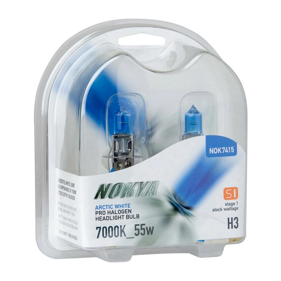 Nokya 7000K White H3 Nok7415 55W Fog Light Two Bulbs Replace Lamp Upgrade JDM - Image 2 of 4