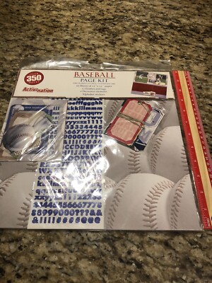 BASEBALL Sport 12X12 Scrapbooking Kit New Over 350 Pieces