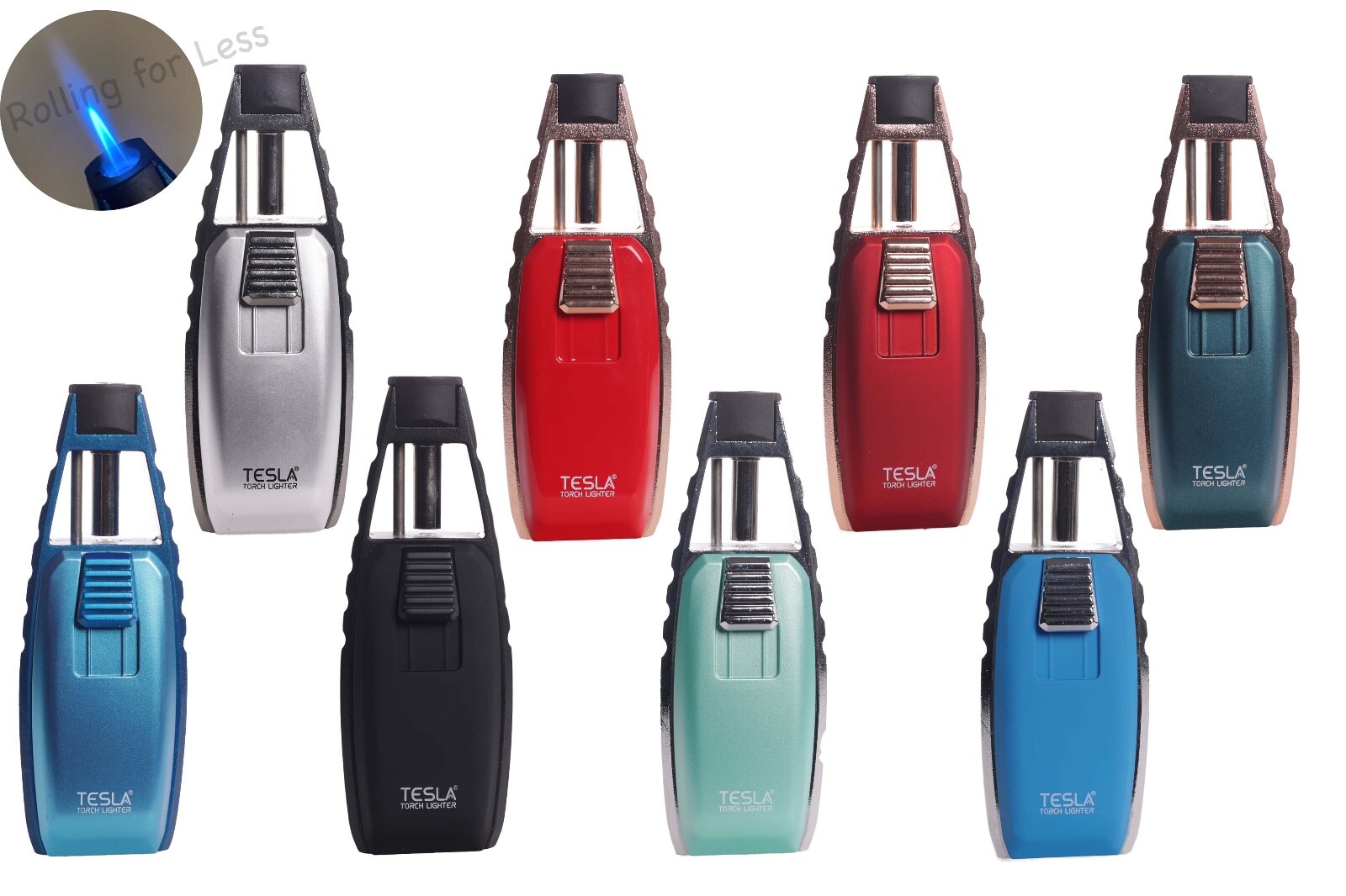 TESLA® Coil Lighters Stainless Steel Single Flame Torch Lighter