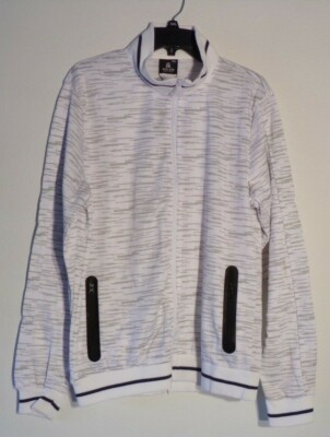 NWT MEN'S RED APE 2XL WHITE/BLACK LONG SLEEVE 2 POCKETS FULL ZIPPER JACKET 1807 