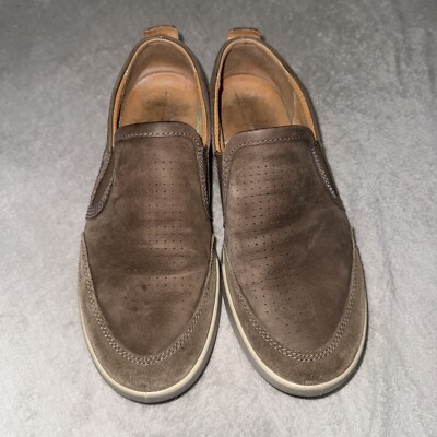 Ecco Collin 2.0 Slip On Loafer Shoes Mens EU 43 US 9 Brown Leather Nubuck
