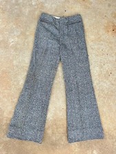 vintage 1970s tweed bell bottoms wide leg colorful funky disco XS Multicolor