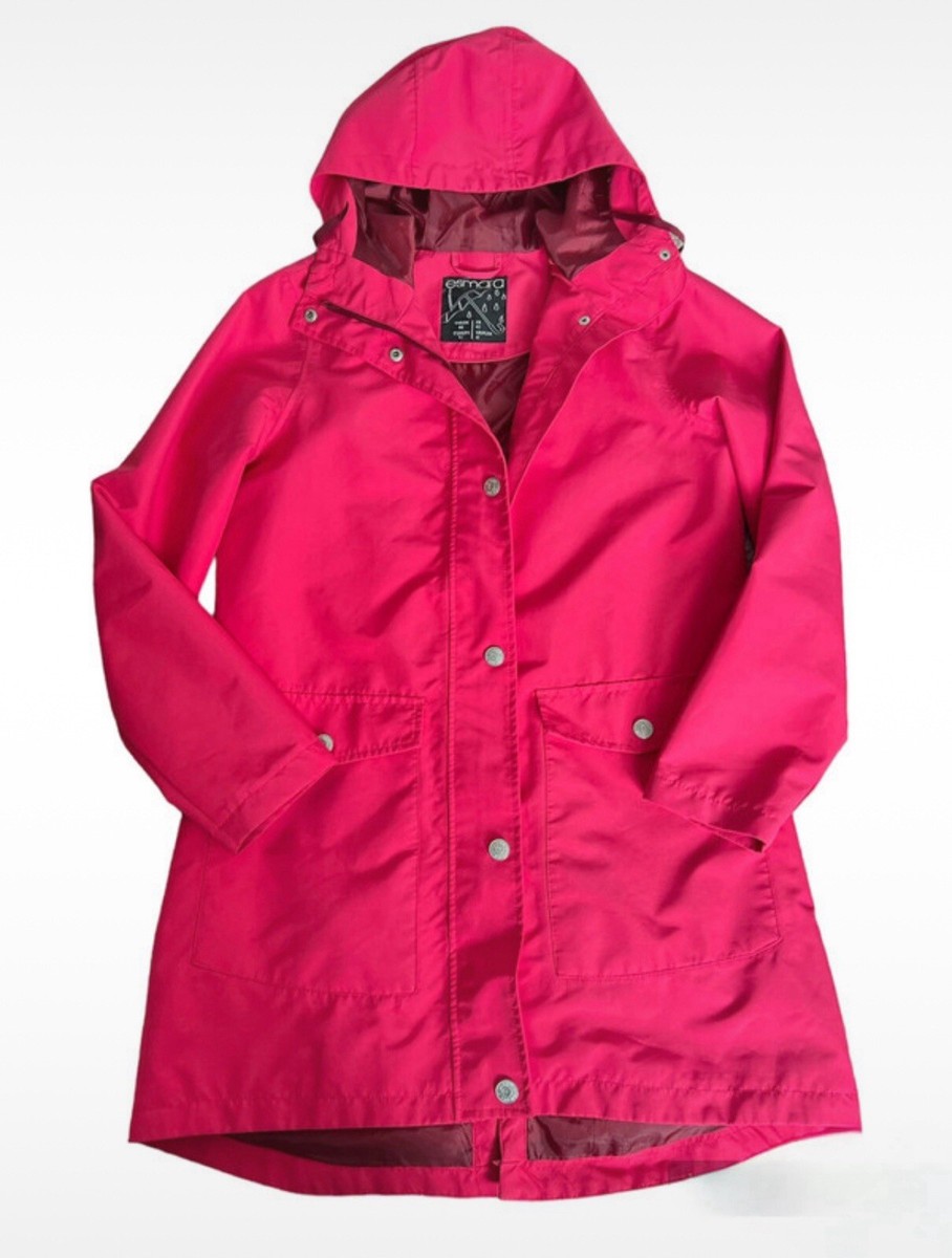 Esmara Bright Pink Raincoat Size S Hooded Lightweight