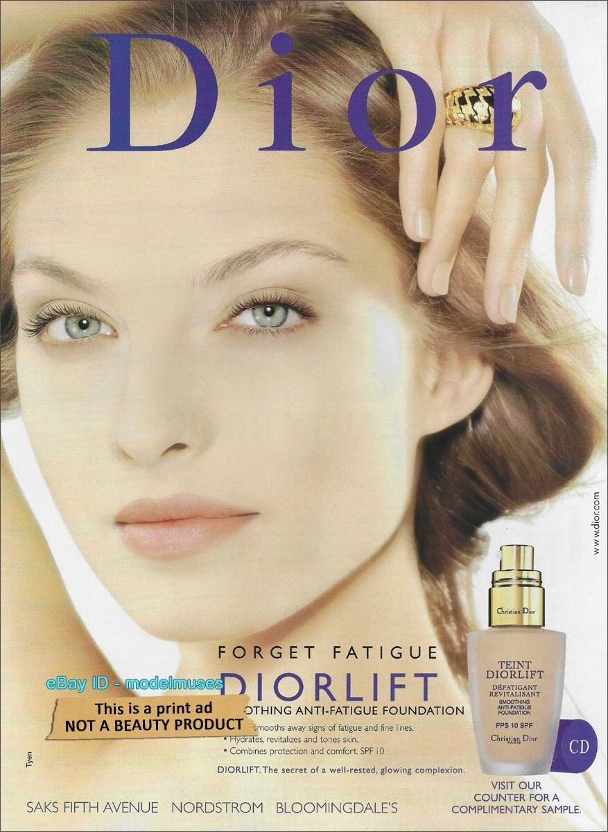 Magazine vintage DIOR beauté 1 page imprimé annonce printemps 2000 KRISTINA SEMENOVSKAIA