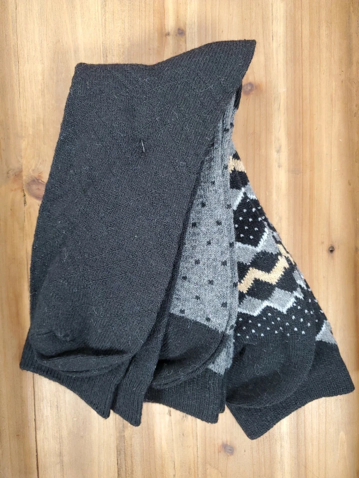 MUK LUKS Bota Calcetines Para Mujer 3pk Negro Chevron - Punto Gris - Negro 6-11 NUEVO Foto 4 de 4