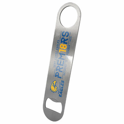 125366 WEST COAST EAGLES 2018 AFL PREMIERS STAINLESS STEEL BOTTLE OPENER