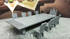 10 Piece King's Banquet Table 28mm Model Dungeons & Dragons Scatter Terrain