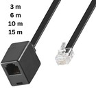 Telefon Kabel Verlängerung 2xRJ12 6P6C Stecker > Buchse 6polig 1:1 3m 6m 10m 15m