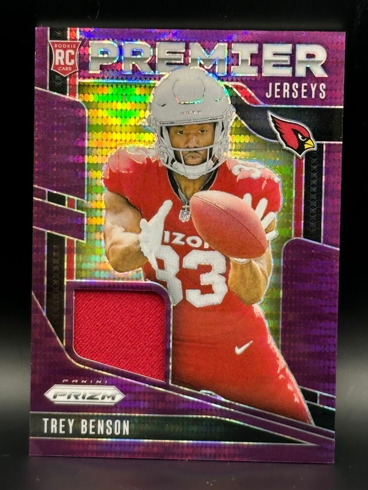 2024 Panini Prizm - Premier Jerseys Trey Benson #PJ-TBN Purple Pulsar Prizm RC
