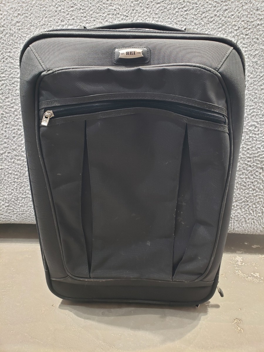 REI Rolling Suitcase Luggage 22x14x9 Gray Extended Handle Travel Bag  Distressed