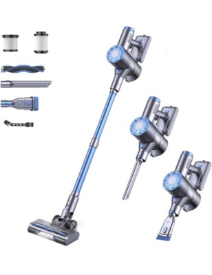 Cordless Vacuum Cleaner,Lightweight with Wall Mount & LED Brush for Hard Floors 