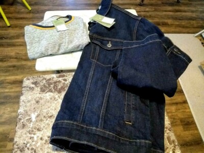 GOODFELLOW & CO. Jean Jacket Men's Indigo STRETCH STYLE-SZ XL w/Ringer Tee!