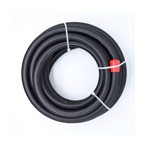 TT Racing -8 AN8 PTFE Swivel Fittings + Black Nylon Fuel Line Hose Kit E85 30... - Picture 3 of 8