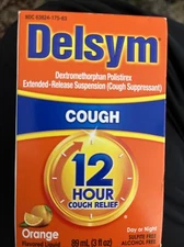Delsym Adult/children 12 Hour Cough Relief Orange 3 oz day or night alcohol free