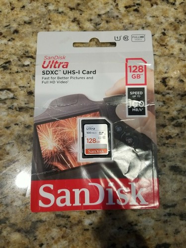 SanDisk Ultra 128GB UHS-I Card Class 10 SDXC 120MB/s SD Memory for Full HD Video