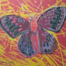 1980s Andy Warhol Signed Limited Edition Lithograph - Butterfly