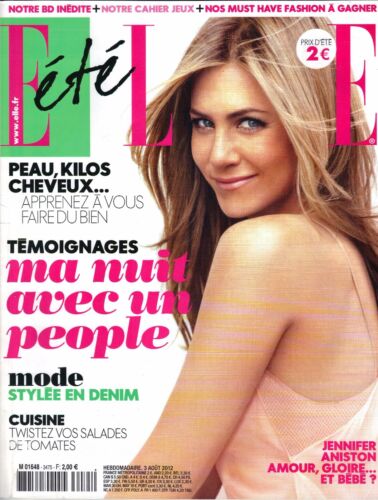 Elle French Magazine August 3, 2012, Jennifer Aniston! - 第 1/1 張圖片