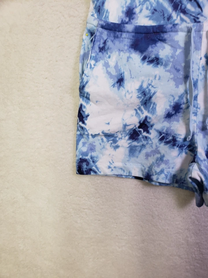 Mamelucos para mujer Old Navy azul medio tie dye mezcla de algodón sin mangas mini ajuste Foto 4 de 4