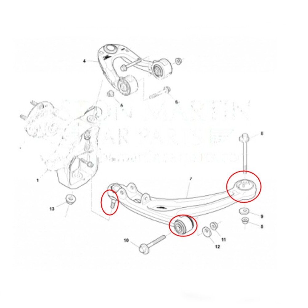 📞 Aston Martin DBS DB9 Front Lower Control Arm Ball joint bushing repair Set