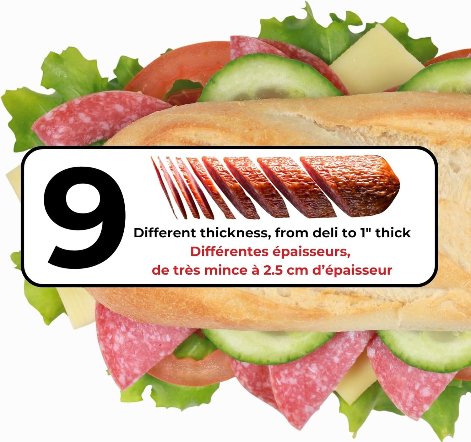 Rebanadora Rebana carne, queso y pan. Cuchilla de acero inoxidable de 16,5 cm.