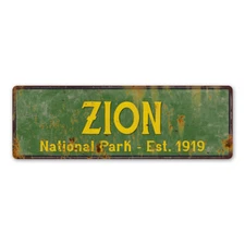 Zion National Park Rustic Metal Sign Cabin Wall Decor 106180057001
