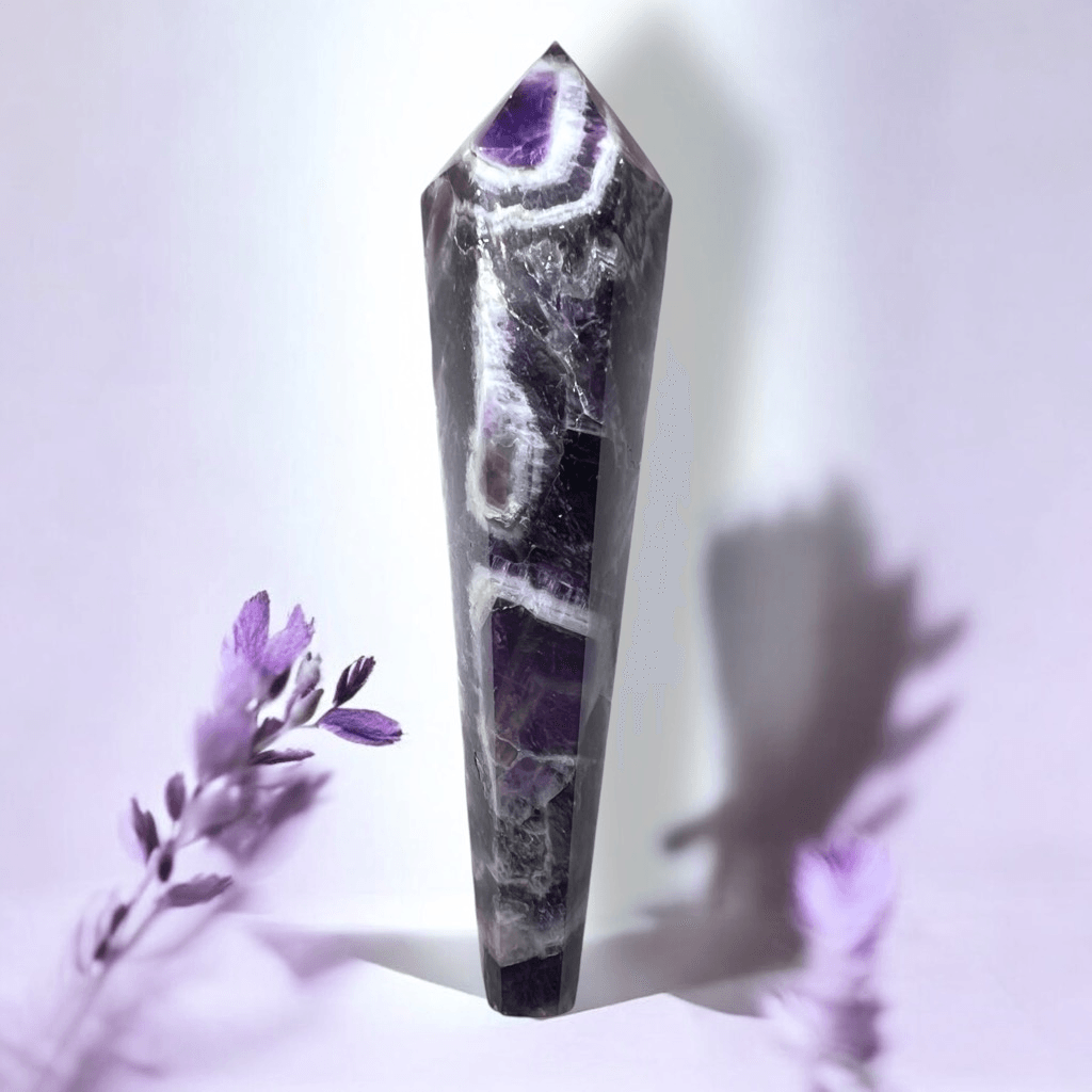 Amethyst Crystal Meditation Scepter Wand for Healing & Spiritual Growth