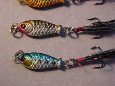crappie ice fishing lures 4 NEW CRAPPIE JIGS hair MINNOW LURES ASSORTED jigging ice fishing for rod  reel